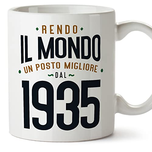 Consigue ahora MUGFFINS Tazas 1935 Cumpleaños - En Cumpleaños Italiano - Rendo il Mondo un Posto Migliore - 11 oz / 330 ml - Regalo original y divertido Top Precio 2024 | regaloscumple.com