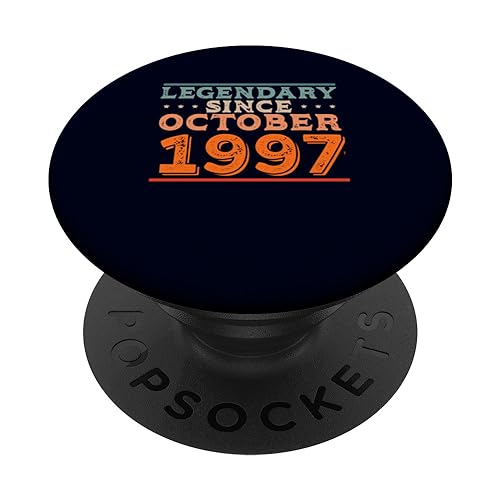 Consigue ahora Legendario desde octubre 1997 Retro Vintage Fiesta Cumpleaños PopSockets PopGrip Catálogo Intercambiable Rebajas 2023 | regaloscumple.com