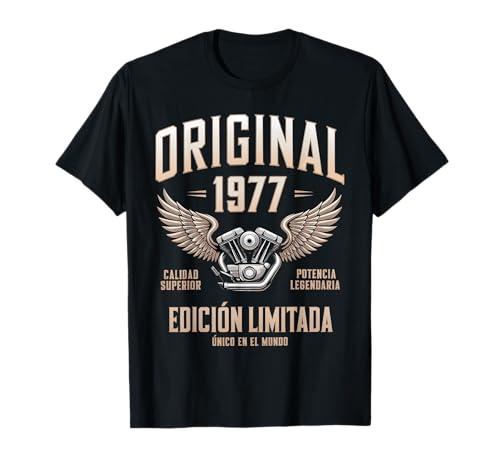 Consigue ahora Cumpleaños Original 1977 para Leyendas y BlackFriday Moteros Camiseta Top Precio 2025 | regaloscumple.com