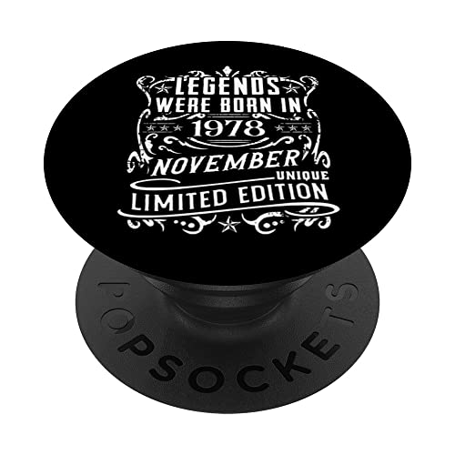 Comprar Cumpleaños Noviembre 1978 Edición Limitada BlackFriday Regalo Vintage PopSockets PopGrip Intercambiable Top Precio 2024 | regaloscumple.com