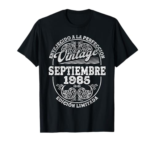 Consigue ahora Septiembre 1985 Vintage - 39 Años Regalo Cumpleaños Hombre Catálogo Camiseta Rebajas 2025 | regaloscumple.com