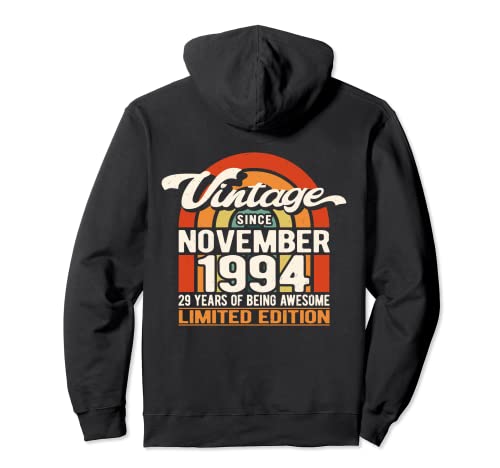 Comprar 29 Years of BlackFriday Awesome Vintage Noviembre 1994 - Cumpleaños 29 Sudadera con Capucha Top Precio 2025 | regaloscumple.com