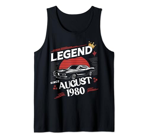 Consigue ahora Una leyenda nació en agosto 1980 Impresionante cumpleaños hombre niño Camiseta sin Regalos Mangas Ofertas 2024 | regaloscumple.com