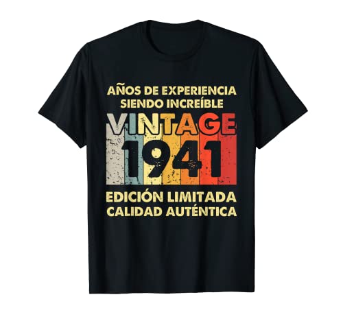 Comprar Vintage 1941 Años Cumpleaños Hombre Mujer Ideas para regalar Nacido En 1941 Camiseta Ofertas 2025 | regaloscumple.com