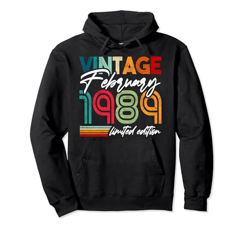 Comprar Febrero 1989 Diseño cumpleaños nacido en febrero Promoción 1989 Sudadera con Capucha Ofertas 2024 | regaloscumple.com