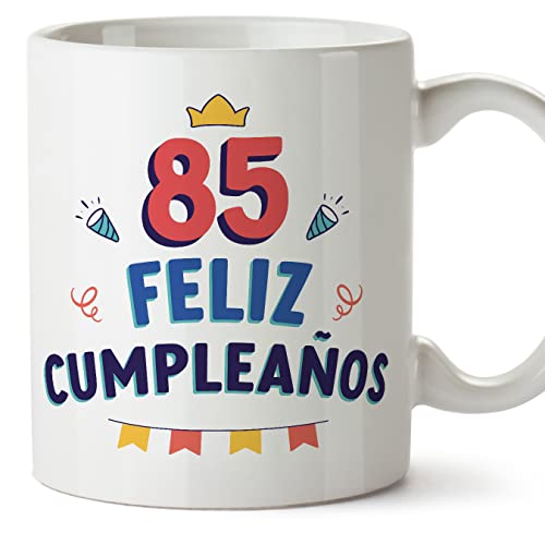 Consigue ahora MUGFFINS Tazas 85 BlackFriday Cumpleaños - En Español - ¡Feliz Cumpleaños! - 11 oz / 330 ml - Regalo original y divertido Ofertas 2025 | regaloscumple.com