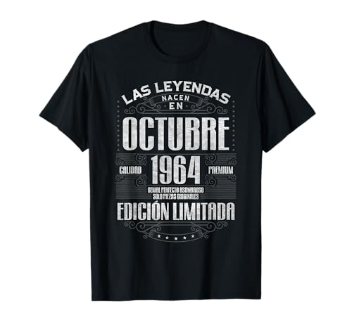 Consigue ahora Las Leyendas Nacen En Octubre 1964 59 Catálogo Años Cumpleaños Camiseta Ofertas 2025 | regaloscumple.com