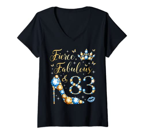 Comprar Mujer Fierce Fabulous & 83 Catálogo Years Old Woman Fiesta cumpleaños 83 Camiseta Cuello V Ofertas 2025 | regaloscumple.com