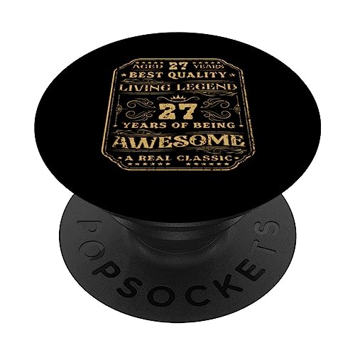 Comprar 27 Años De Ser Impresionante 27 Años 27 Regalos Cumpleaños Hombre PopSockets PopGrip Intercambiable Ofertas 2024 | regaloscumple.com