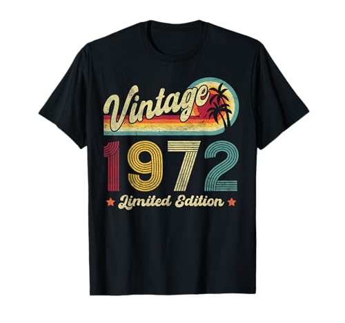 Consigue ahora 52 años cumpleaños 1972 Retro Hombre Mujer Regalo divertido Catálogo Camiseta Rebajas 2024 | regaloscumple.com