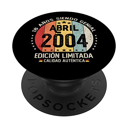Consigue ahora Regalo 18 años Cumpleaños Chico Chica - Abril Navidad 2004 PopSockets PopGrip Intercambiable Top Precio 2024 | regaloscumple.com