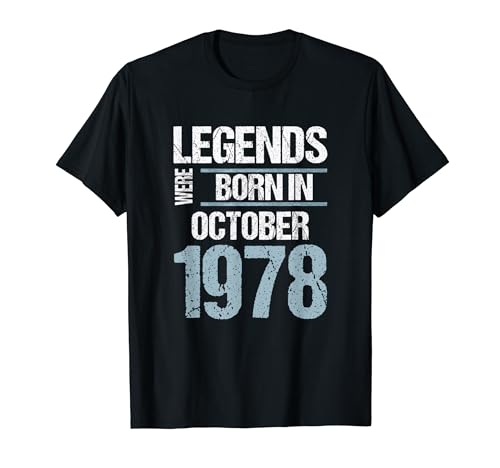 Comprar Navidad Las leyendas nacieron en octubre 1978 Cumpleaños Camiseta Rebajas 2025 | regaloscumple.com