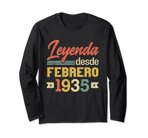 Consigue Ideas para regalar ahora Leyenda Desde Febrero 1935 Cumpleaños 89 Años Manga Larga Ofertas 2024 | regaloscumple.com