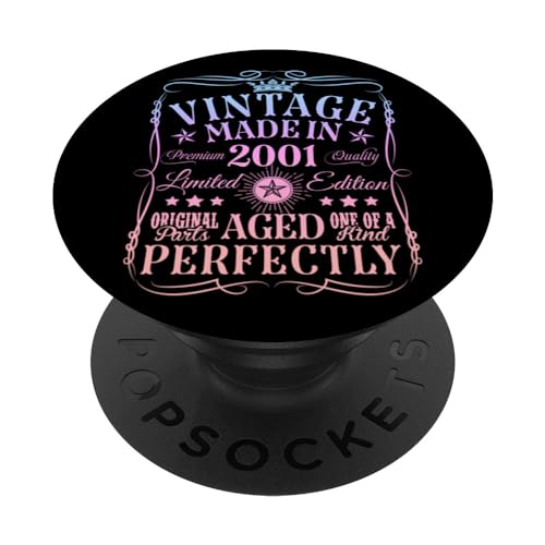 Comprar Decoraciones Ideas para regalar vintage cumpleaños número 23 vintage 2001 23 cumpleaños PopSockets PopGrip Intercambiable Top Precio 2025 | regaloscumple.com