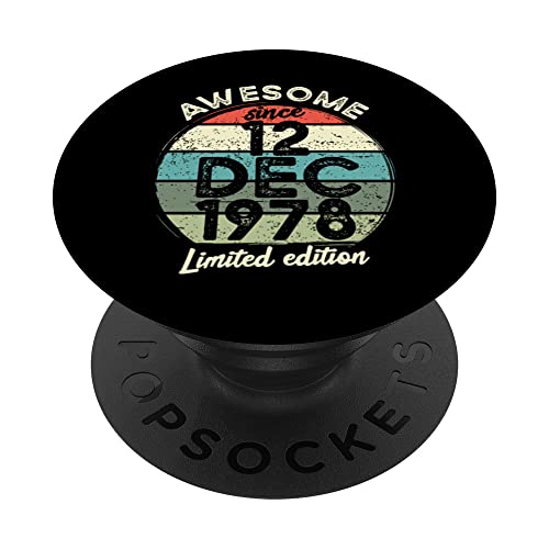 Consigue ahora Camiseta Cumpleaños cumpleaños 45 años 12 diciembre 1978 45 cumpleaños PopSockets PopGrip Intercambiable Ofertas 2024 | regaloscumple.com