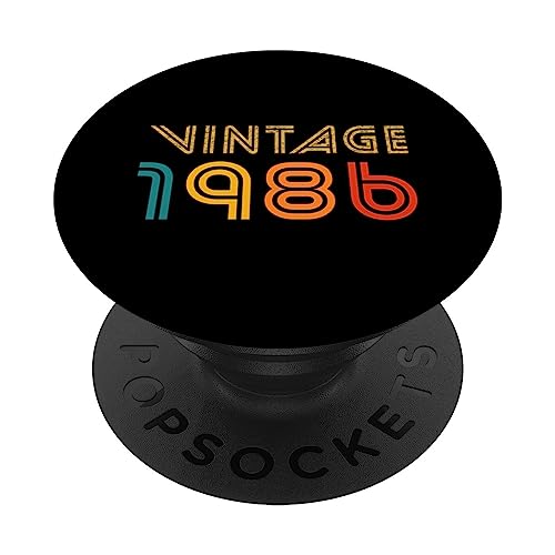 Comprar Camiseta vintage 1986 Navidad para hombres y mujeres regalo cumpleaños 37 años PopSockets PopGrip Intercambiable Top Precio 2025 | regaloscumple.com
