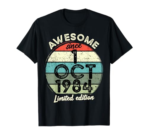 Comprar Regalos 1 Octubre 1984 40 Cumpleaños 40 Años 2024 Cumpleaños Camiseta Ofertas 2025 | regaloscumple.com