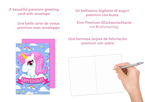 Dónde comprar en España Edición Seidel  tarjeta   cumpleaños premium exclusiva para niños con sobre tarjeta   felicitación cumpleaños infantil cumpleaños niños niña niño una sola tarjeta unicornio (G2936 SW022)