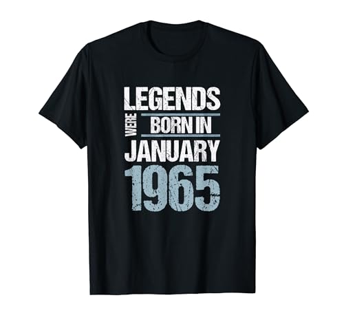 Consigue Promoción ahora Las leyendas nacieron en enero 1965 Cumpleaños Camiseta Ofertas 2024 | regaloscumple.com