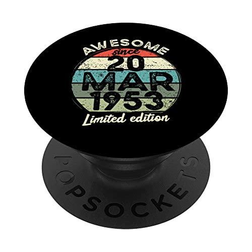 Comprar Camiseta cumpleaños 70 años 20 marzo Promoción 1953 70 cumpleaños PopSockets PopGrip Intercambiable Top Precio 2024 | regaloscumple.com