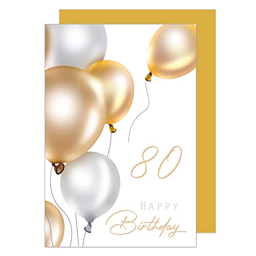 Comprar Edition Seidel Tarjeta felicitación 80 cumpleaños con sobre Ideas para regalar feliz cumpleaños hombre mujer oro (GZ349-80 SW023) Top Precio 2024 | regaloscumple.com