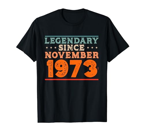 Consigue ahora Catálogo Legendario desde noviembre 1973 Retro Vintage Fiesta cumpleaños Camiseta Ofertas 2024 | regaloscumple.com