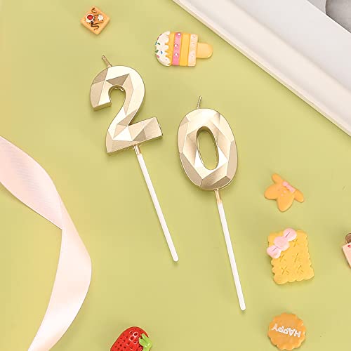 Dónde comprar en España Velas   Cumpleaños 20  Velas   Número   Pastel   20 Cumpleaños  Velas   Numeros 20   Pastel Cake Topper Decoración  3D Doradas Velas para Fiesta Cumpleaños Boda Aniversario Celebración