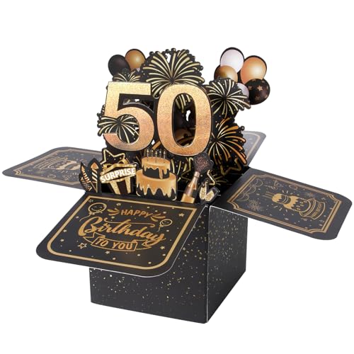 Oferta BOFUNX Felicitación 50 Pop 3D Emergente Original Feliz a Amigos