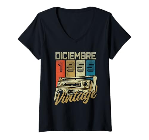 Consigue ahora Mujer Diciembre 1955 Vintage - 70 Años Regalo Cumpleaños Hombre Camiseta Cuello Regalos V Rebajas 2025 | regaloscumple.com