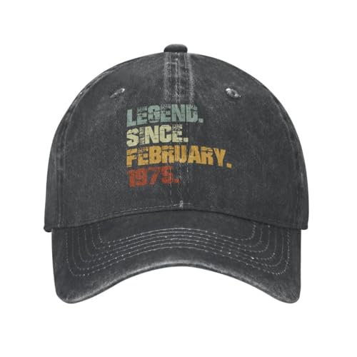 Consigue ahora Gorra béisbol Sombrero Casual Leyenda algodón Desde febrero 1975 Regalo cumpleaños Gorra béisbol Al Cumpleaños Aire Libre Hombres Mujeres Sombrero papá Ajustable Verano Regalos turísticos Top Precio 2024 | regaloscumple.com