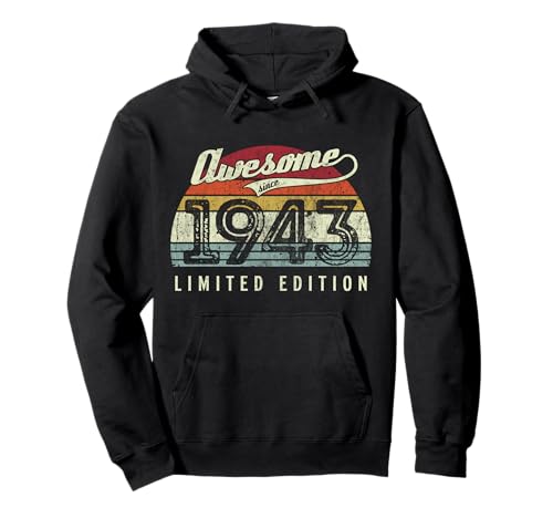 Consigue ahora Vintage Awesome Since 1943 Promoción Limited Edition - 82 cumpleaños Sudadera con Capucha Ofertas 2025 | regaloscumple.com