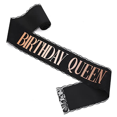 Comprar Abeillo Banda cumpleaños para niña "Birthday Queen" – Banda cumpleaños encaje negro para mujeres decoraciones fiesta Ideas para regalar cumpleaños para dulces 16 18 21 25 30 40 50 o cualquier Top Precio 2025 | regaloscumple.com