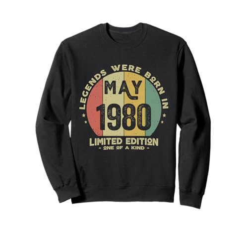Comprar Legends Were Born In May 1980 Cumpleaños Sudadera Regalos Top Precio 2024 | regaloscumple.com