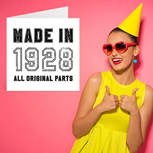 Mejores precios Tarjeta felicitación 94 cumpleaños hombres, mujeres, él y ella, fabricada en 1928, todas las piezas originales, divertida tarjeta gran abuelo Nan Grandma, 145 mm x