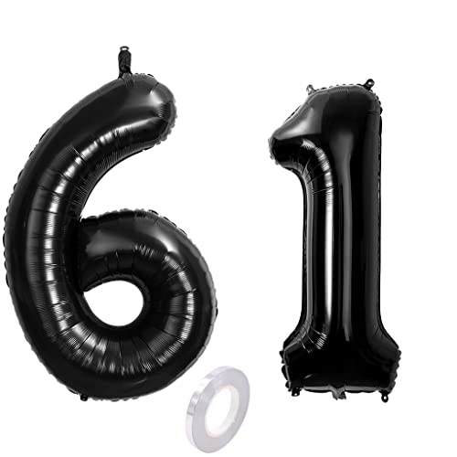 Comprar Foil Globo Número 61 Negros Globo Número 61 Negros 100cm Gigante Globos Cumpleaños Numeros 61 Negros Helio numero 61 globo Ideas para regalar cumpleaños 61 años Decoración 61 Cumpleaños para Fiestas Mujer Rebajas 2025 | regaloscumple.com