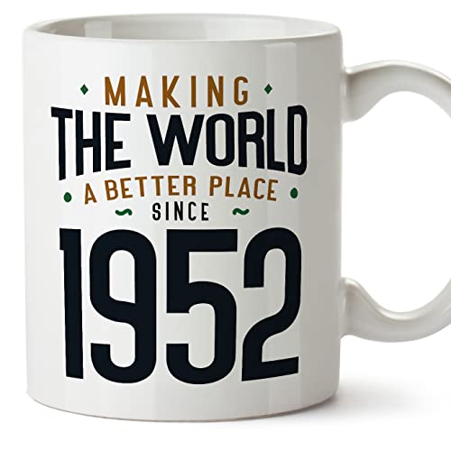 Comprar MUGFFINS Tazas 1952 Cumpleaños - En Inglés - Making Catálogo the World a Better Place - 11 oz / 330 ml - Regalo original y divertido Top Precio 2023 | regaloscumple.com