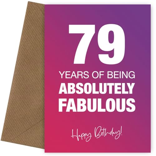 Consigue ahora Fabulosamente divertida tarjeta cumpleaños número 79 para mujer absolutamente fabulosa y celebrando 79 años con tarjeta cumpleaños Cumpleaños absolutamente fabulosa 79 Rebajas 2025 | regaloscumple.com