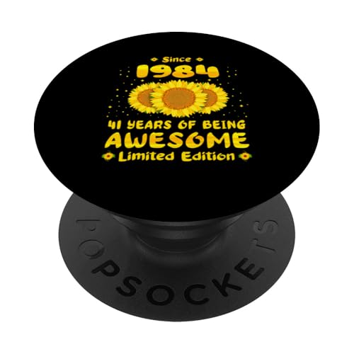 Consigue ahora 41 cumpleaños Promoción 41 años impresionante amante del girasol nacido 1984 PopSockets PopGrip Adhesivo Top Precio 2025 | regaloscumple.com