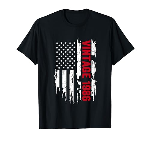 Consigue ahora Cumpleaños Bandera Americana año nacimiento 1986 para cumpleaños Camiseta Top Precio 2024 | regaloscumple.com
