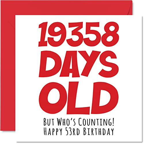 Oferta Tarjeta 53 hombres, él, 19358 edad, adultos, tres terceros, felicitación hermana, hija, mm 145