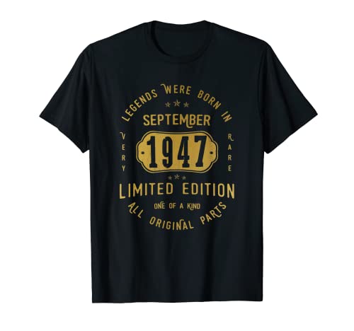 Comprar Legends Were Born In September 1947 Cumpleaños Cumpleaños Camiseta Ofertas 2025 | regaloscumple.com