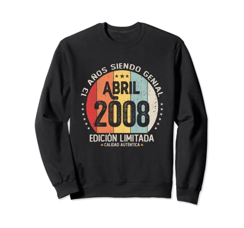 Comprar 13 años Cumpleaños Nacido en Abril 2008 Regalo 13 Catálogo años Sudadera Rebajas 2023 | regaloscumple.com