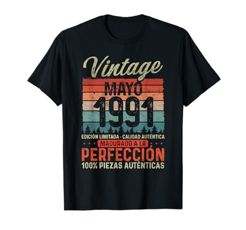 Consigue ahora Mayo Catálogo 1991 Vintage Regalo 33 Años Cumpleaños Hombre Camiseta Ofertas 2024 | regaloscumple.com