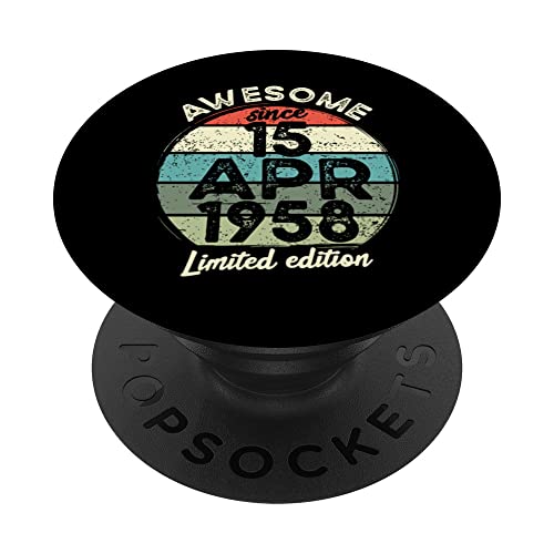 Comprar Camiseta cumpleaños 65 años Regalos 15 abril 1958 65 cumpleaños PopSockets PopGrip Intercambiable Top Precio 2024 | regaloscumple.com