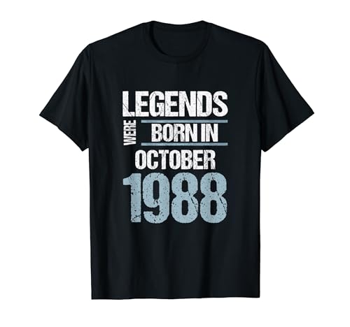 Consigue Cumpleaños ahora Las leyendas nacieron en octubre 1988 Cumpleaños Camiseta Rebajas 2025 | regaloscumple.com