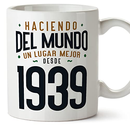 Comprar MUGFFINS Tazas 1939 Cumpleaños - En Español - Haciendo del Mundo un Lugar Mejor - 11 oz BlackFriday / 330 ml - Regalo original y divertido Top Precio 2024 | regaloscumple.com