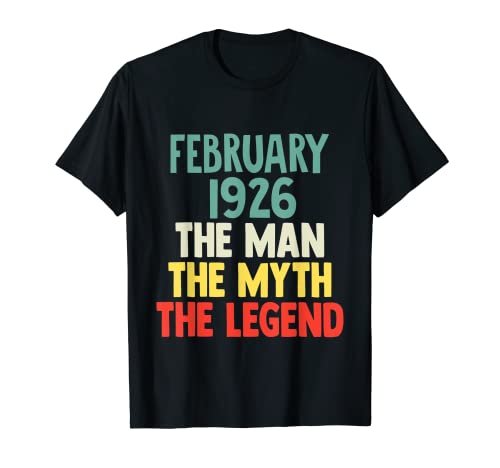 Consigue ahora The Man Myth Legend 1926 - Regalo cumpleaños 96 febrero Camiseta Navidad Top Precio 2024 | regaloscumple.com