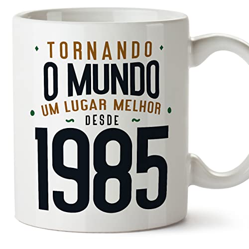Comprar MUGFFINS Tazas 1985 Cumpleaños - En Portugués - Tornando o Mundo um Lugar Catálogo Melhor - 11 oz / 330 ml - Regalo original y divertido Ofertas 2024 | regaloscumple.com
