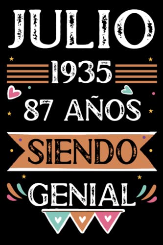 Comprar CUADERNO Julio 1935 87 Años Siendo Genial: 87 años. Libro visitas Promoción cuaderno 110 páginas felicitaciones idea regalo regalo Para la esposa novia mujer La madre Rebajas 2025 | regaloscumple.com