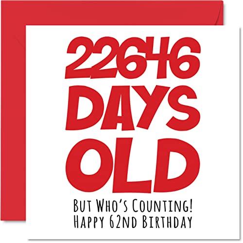 Oferta Tarjeta 62 mujeres, ella, días divertida cumpleaños sesenta segundos, hermana, abuelo, felicitación mm 145